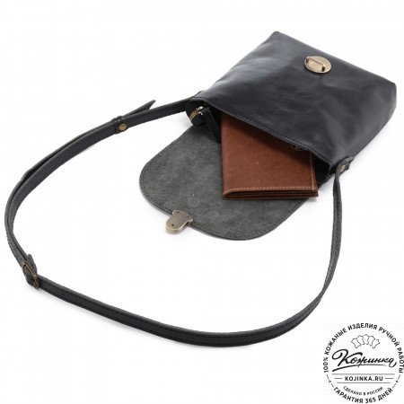  Кожаная сумка "Калифорния Нью" (чёрная)